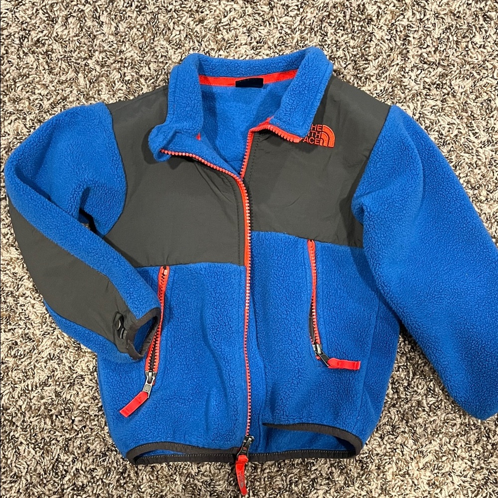 Boys 3T The North Face Blue and Gray Fleece Jacket